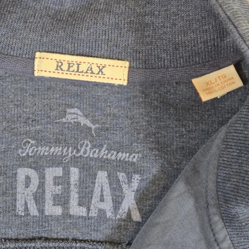 Tommy Bahama Mens 1/4 Zip Navy Pullover Sweater Size XL